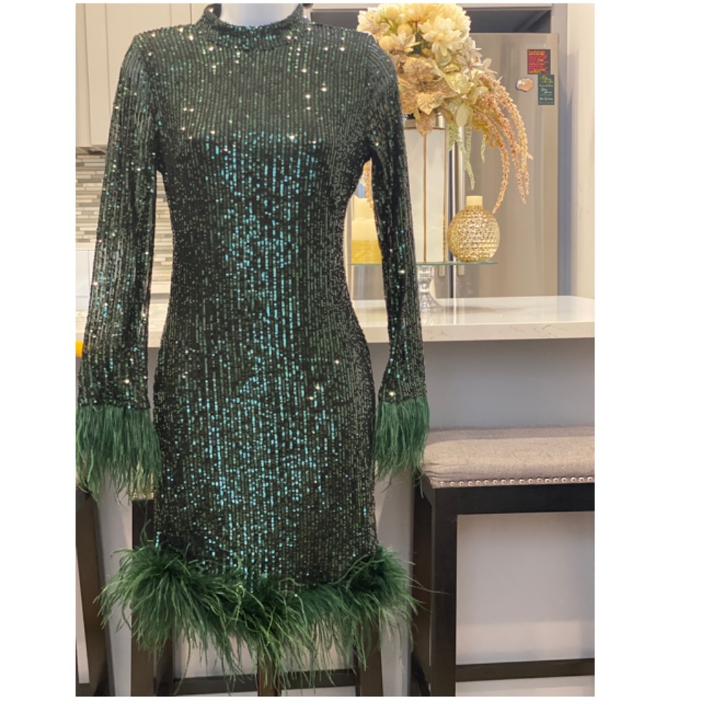 Emerald Sequin Holiday Dress